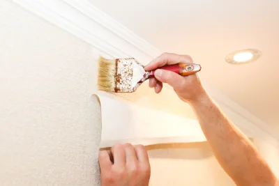 Pose de papier peint à Tritteling-Redlach — revêtements muraux et toiles de verre